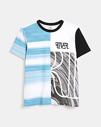 Boys blue RI graphic print t-shirt