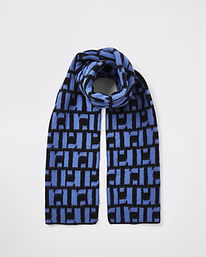 Boys blue RI monogram scarf