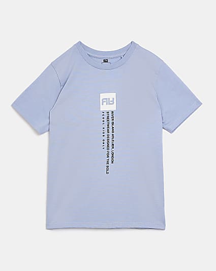 Boys blue RI print t-shirt