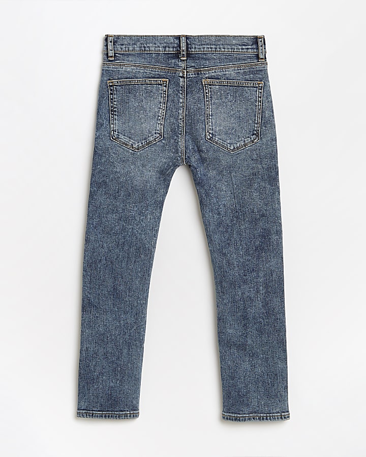 Boys blue ripped skinny fit jeans