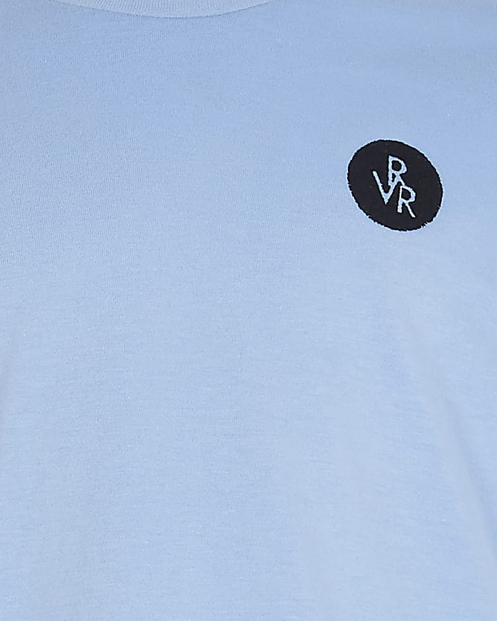 Boys blue RVR chest print t-shirt