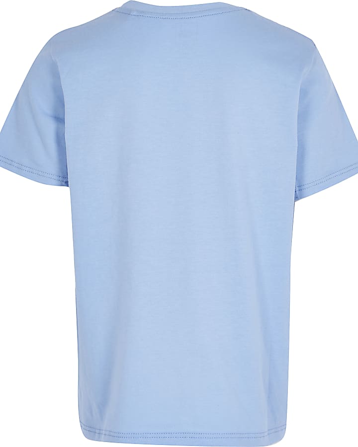 Boys blue RVR chest print t-shirt