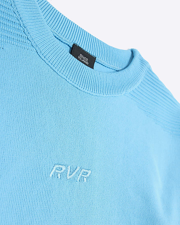 Boys blue RVR embroidered crew neck jumper