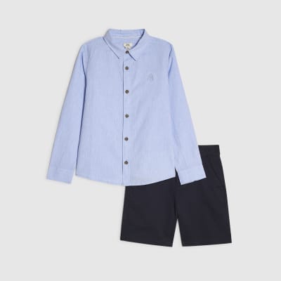 Boys Blue Shirt And Chino Trousers Set