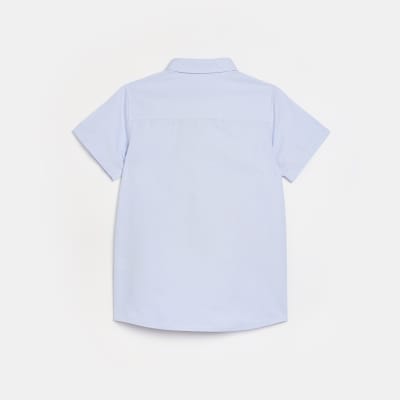 Boys blue short sleeve oxford shirt