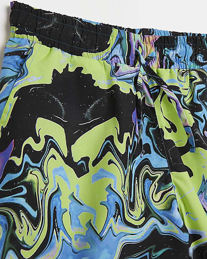 Boys blue swirl graphic print shorts