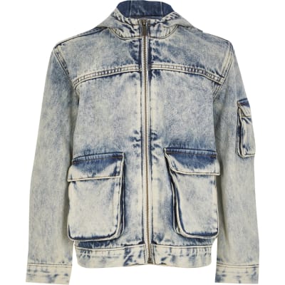 boys hooded denim jacket