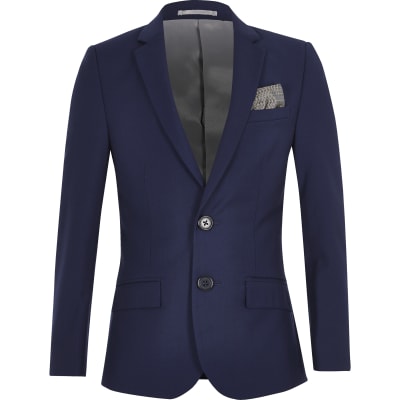 Boys bright blue suit jacket