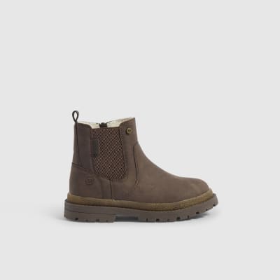 Boys Brown Borg Lined Chelsea Boots