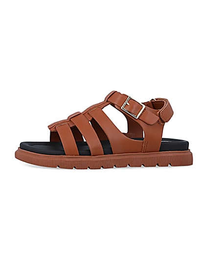 360 degree animation of product Boys brown caged sandals frame-2