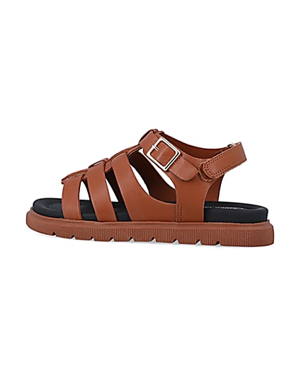 360 degree animation of product Boys brown caged sandals frame-4