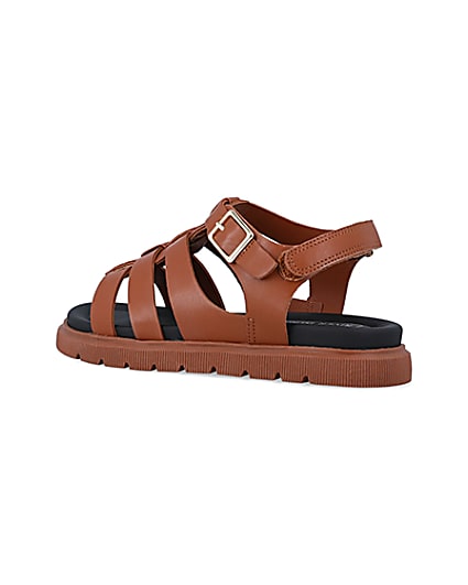 360 degree animation of product Boys brown caged sandals frame-5