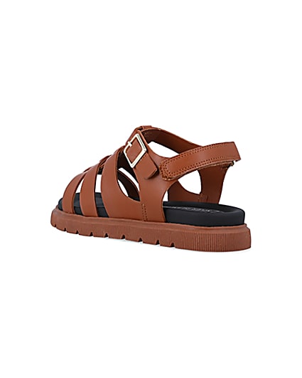 360 degree animation of product Boys brown caged sandals frame-6
