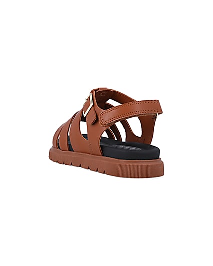 360 degree animation of product Boys brown caged sandals frame-7