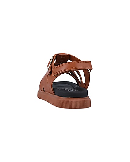 360 degree animation of product Boys brown caged sandals frame-8