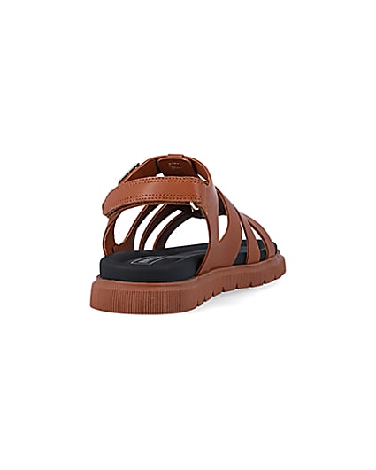 360 degree animation of product Boys brown caged sandals frame-10