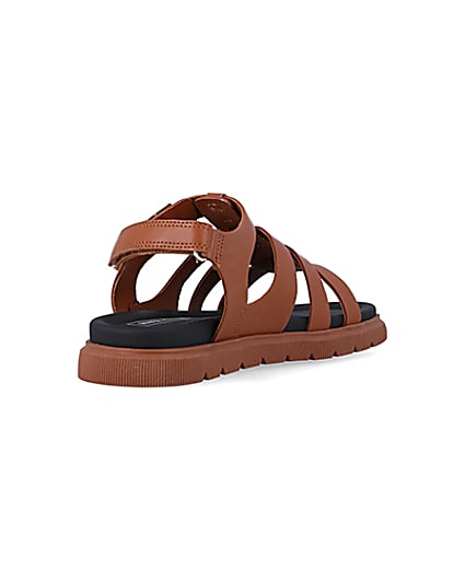 360 degree animation of product Boys brown caged sandals frame-11