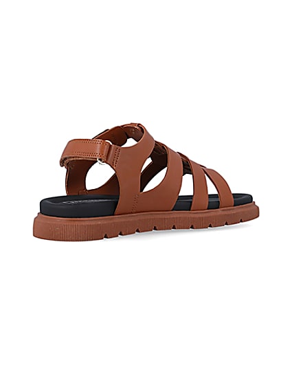 360 degree animation of product Boys brown caged sandals frame-12