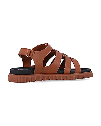 360 degree animation of product Boys brown caged sandals frame-13