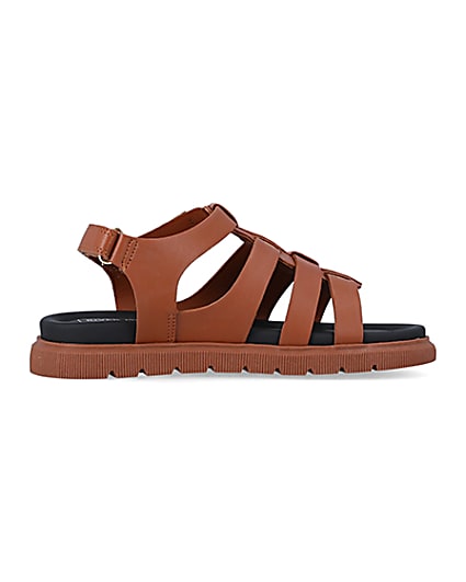 360 degree animation of product Boys brown caged sandals frame-14