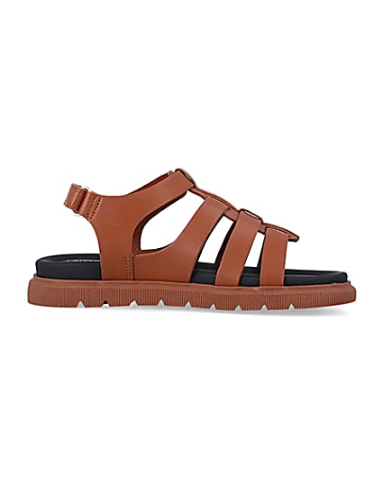360 degree animation of product Boys brown caged sandals frame-15