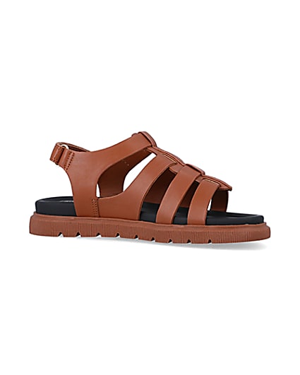 360 degree animation of product Boys brown caged sandals frame-16