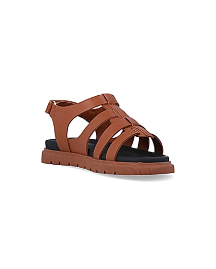 360 degree animation of product Boys brown caged sandals frame-18