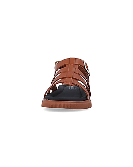 360 degree animation of product Boys brown caged sandals frame-21
