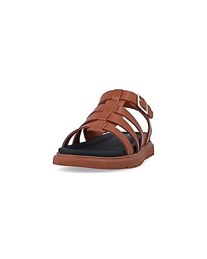 360 degree animation of product Boys brown caged sandals frame-22