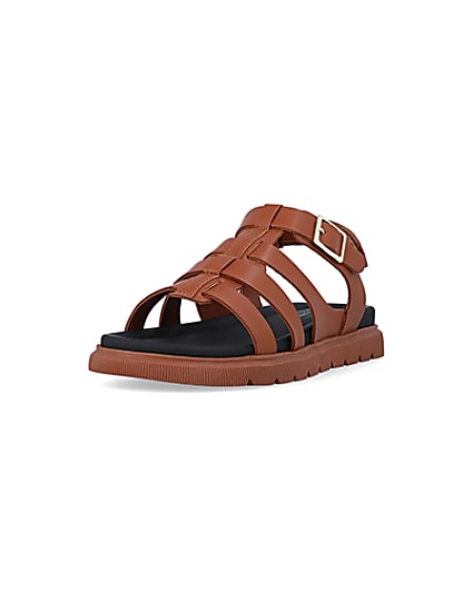 360 degree animation of product Boys brown caged sandals frame-23