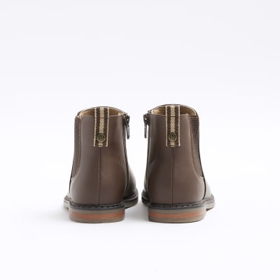 Boys brown Chelsea boots River Island