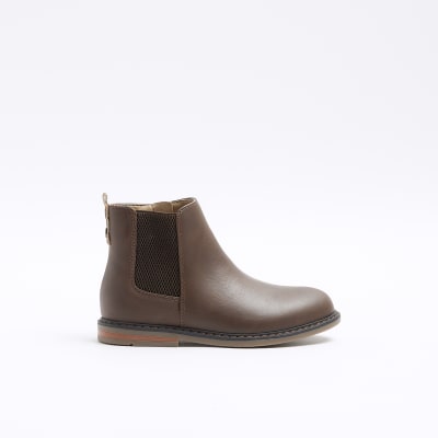 Boys brown Chelsea boots River Island
