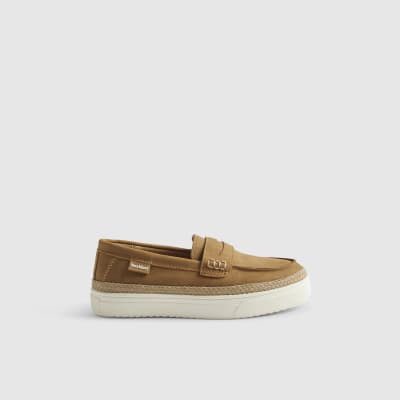 Boys Brown Espadrille Loafers