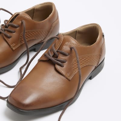 Boys Brown Faux Leather Smart Shoes River Island