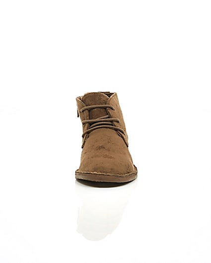 360 degree animation of product Boys brown faux suede desert boots frame-6