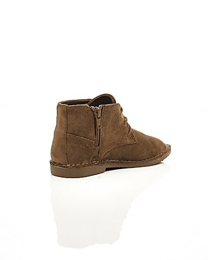 360 degree animation of product Boys brown faux suede desert boots frame-15