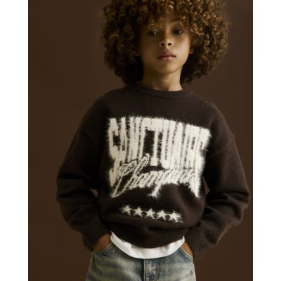 Boys Brown Fluffy Sanctuaire Jumper