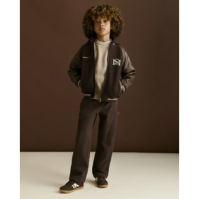 Boys Brown Hooded Bomber Jacket
