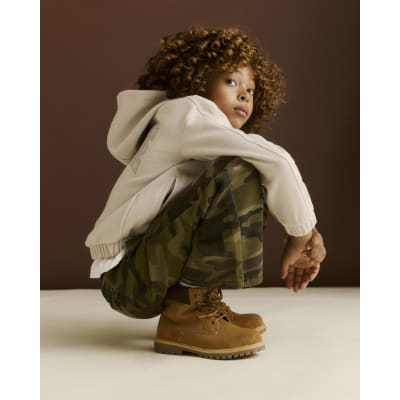 Boys Brown Lace Up Worker Boots