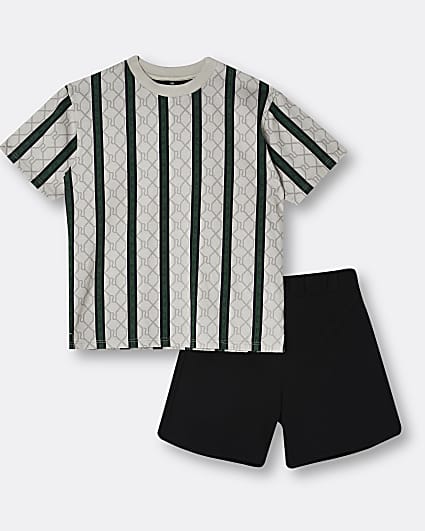 Boys brown RI stripe pyjama set