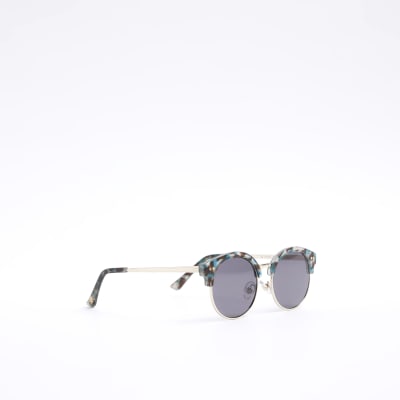 Boys brown round tortoise sunglasses River Island