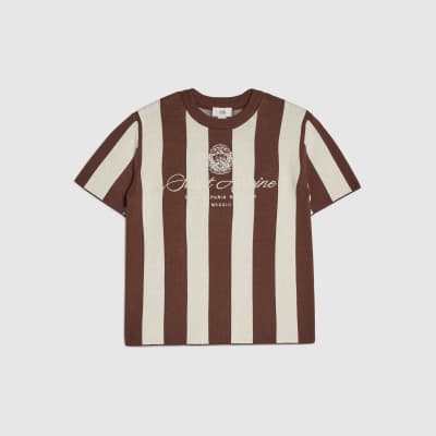 Boys Brown Stripe Football T-Shirt