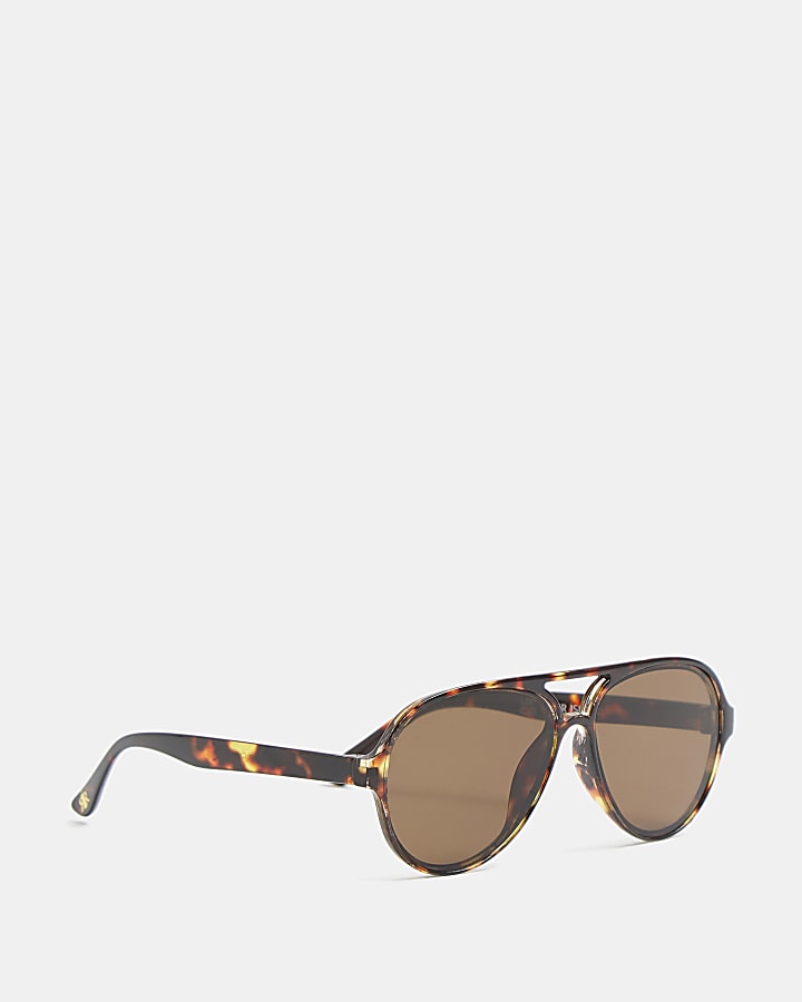 Boys brown tortoiseshell aviator sunglasses