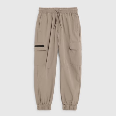 Boys Brown Zip Cargo Trousers