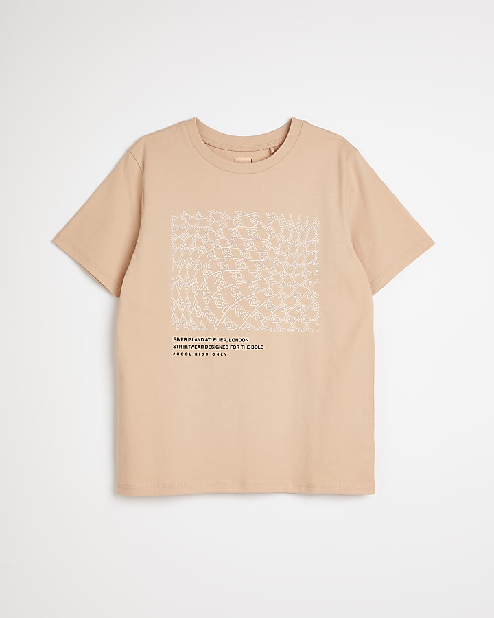 Boys coral RI print t-shirt