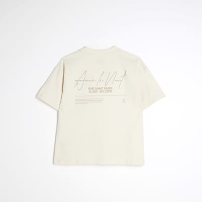 トップス TOO - AME cream shirt Moontreeplanet Boys Cream Ame Le Nuit T-Shirt | River Island
