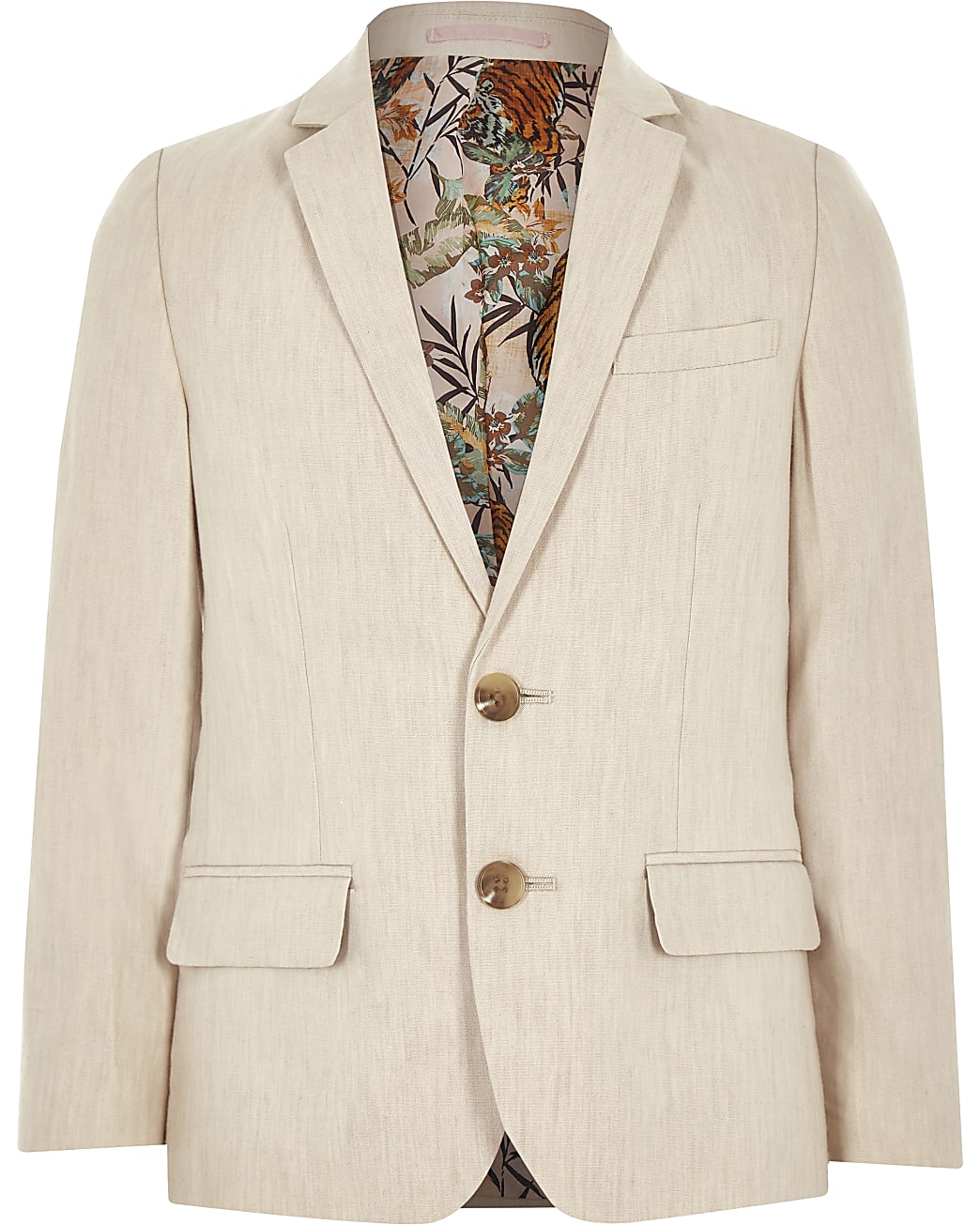 Boys cream linen suit blazer