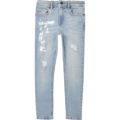 boys distressed skinny jeans