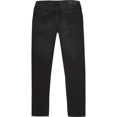 raw black jeans