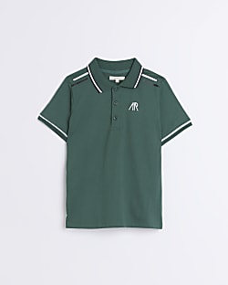 Boys Green Angel & Rocket Taped Polo Shirt